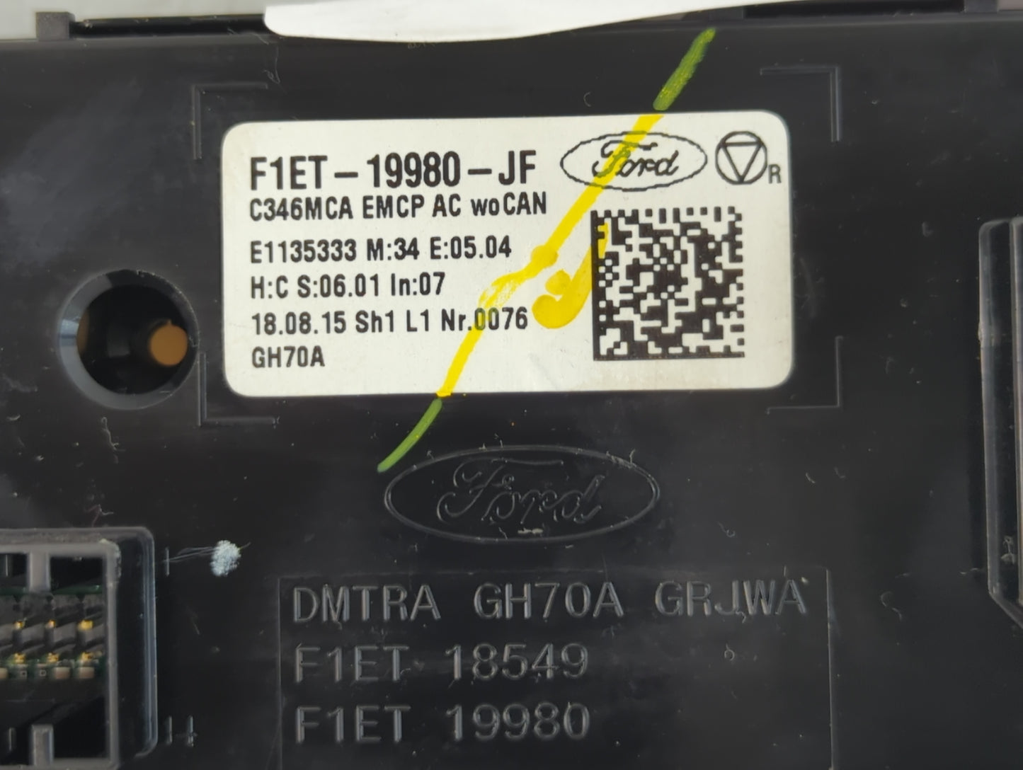 2015-2018 Ford Focus Climate Control Module Temperature AC/Heater Replacement P/N:F1ET-19980-JF Fits Fits 2015 2016 2017 201