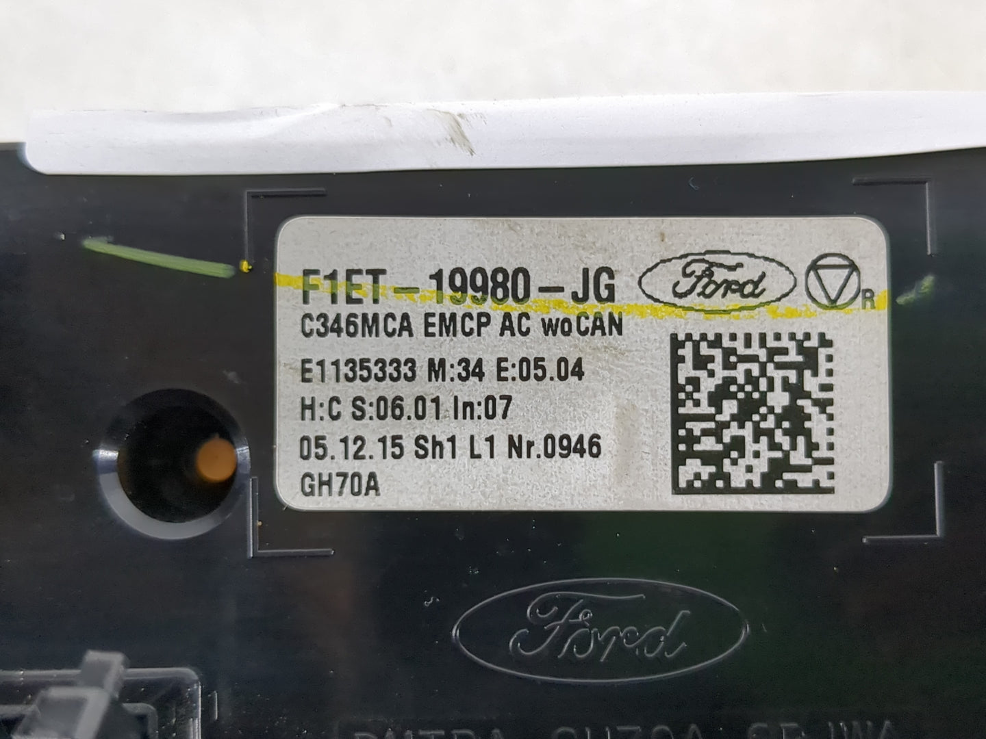 2015-2018 Ford Focus Climate Control Module Temperature AC/Heater Replacement P/N:F1ET-19980-JG F1ET-19980-LF Fits OEM Used 
