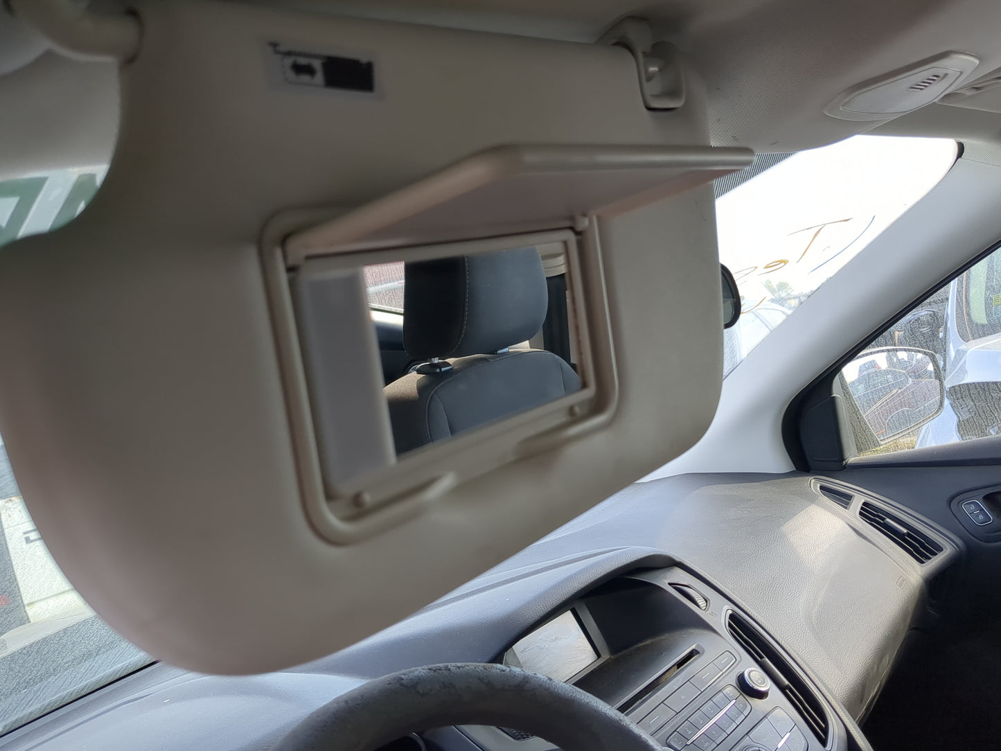 2015 Ford Focus Sun Visor Shade Replacement Driver Left Mirror Fits OEM Used Auto Parts - Oemusedautoparts1.com