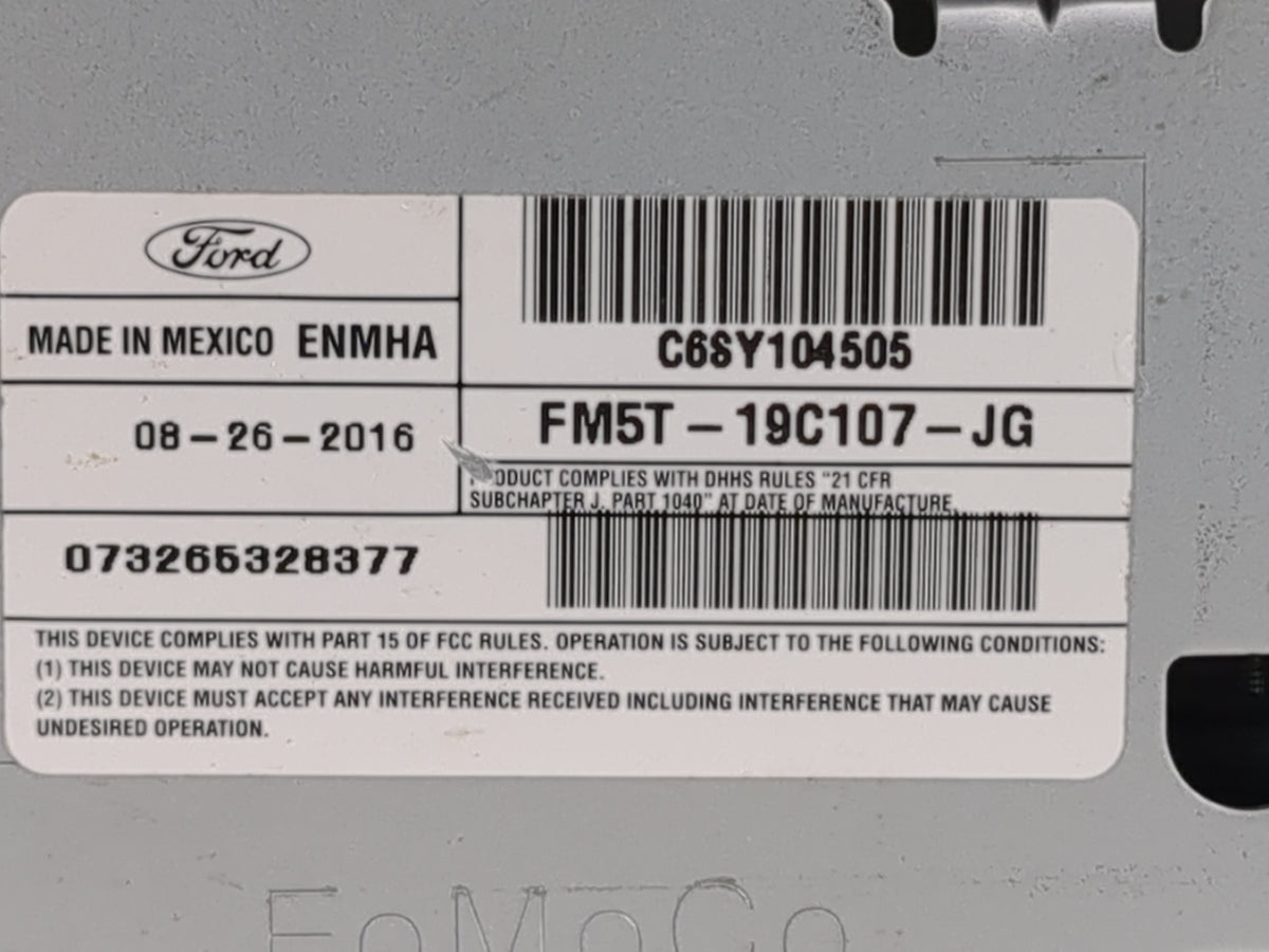 2015-2016 Ford Focus Radio AM FM Cd Player Receiver Replacement P/N:FM5T-19C107-JG Fits 2015 2016 OEM Used Auto Parts - Oemu