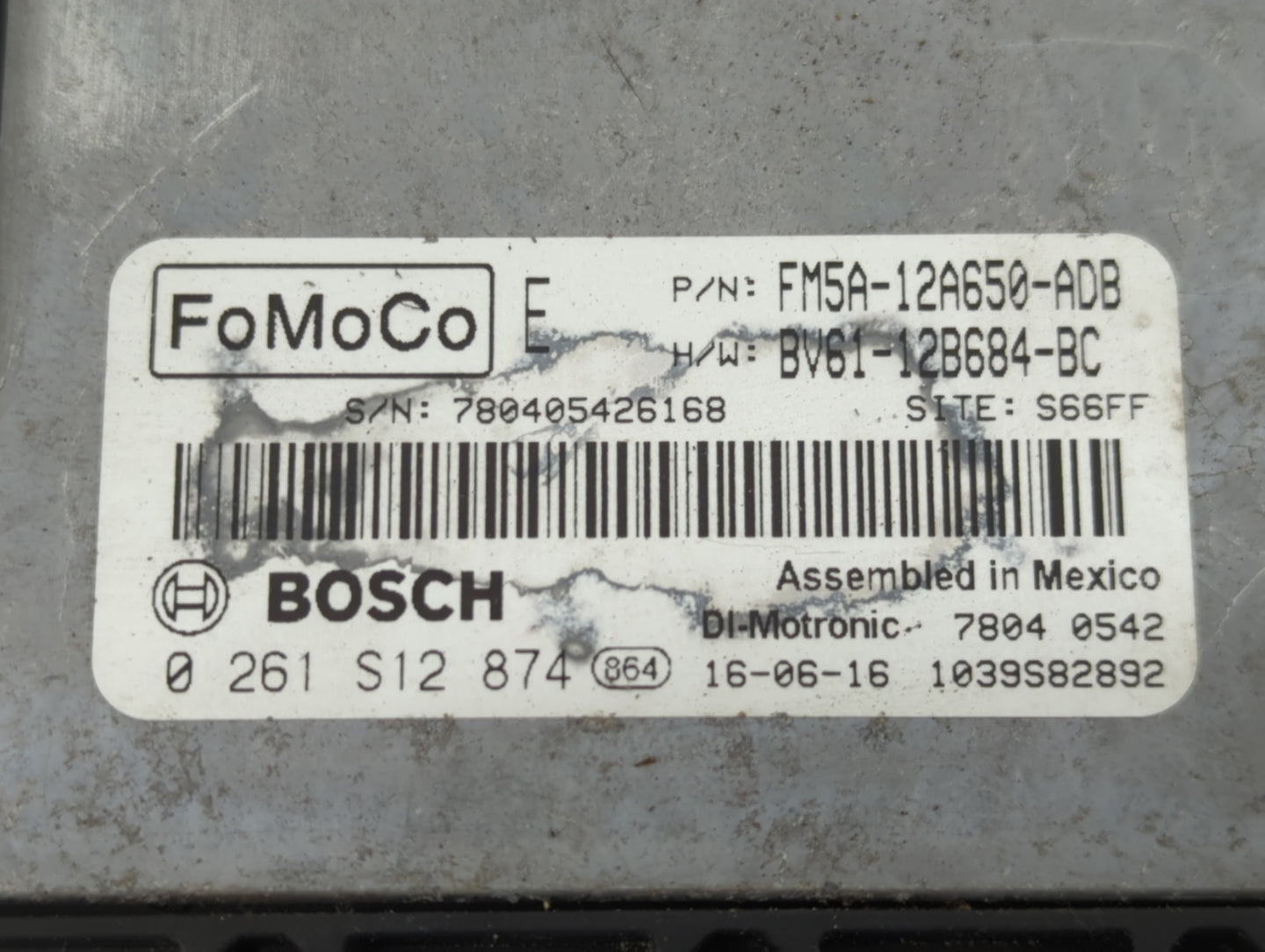 2013-2018 Ford Focus PCM Engine Control Computer ECU ECM PCU OEM P/N:FM5A-12A650-ADB 0 261 S12 874 Fits OEM Used Auto Parts 