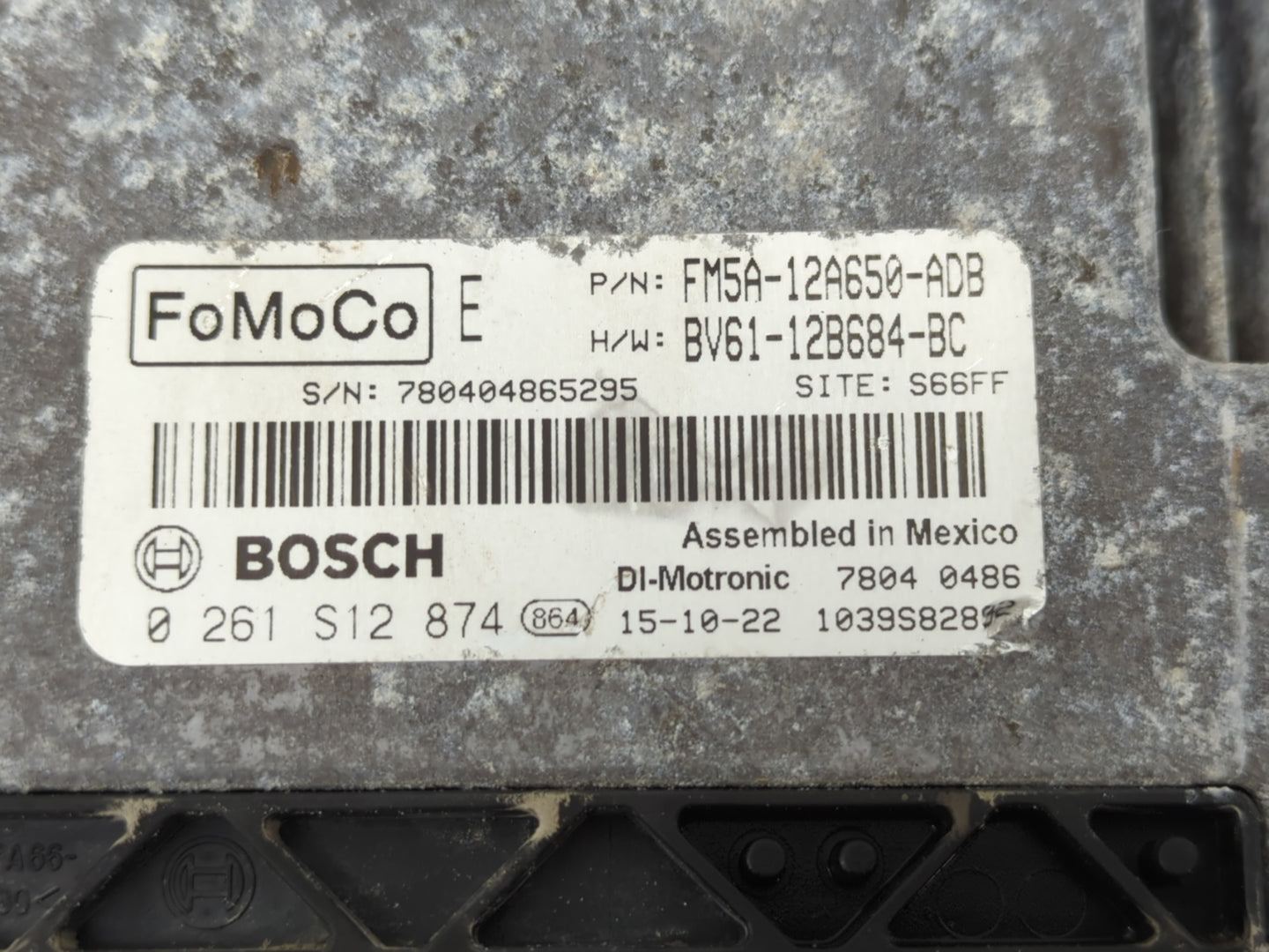 2014-2016 Ford Focus PCM Engine Control Computer ECU ECM PCU OEM P/N:FM5A-12A650-ADB 0 261 S12 874 Fits Fits 2014 2015 2016 
