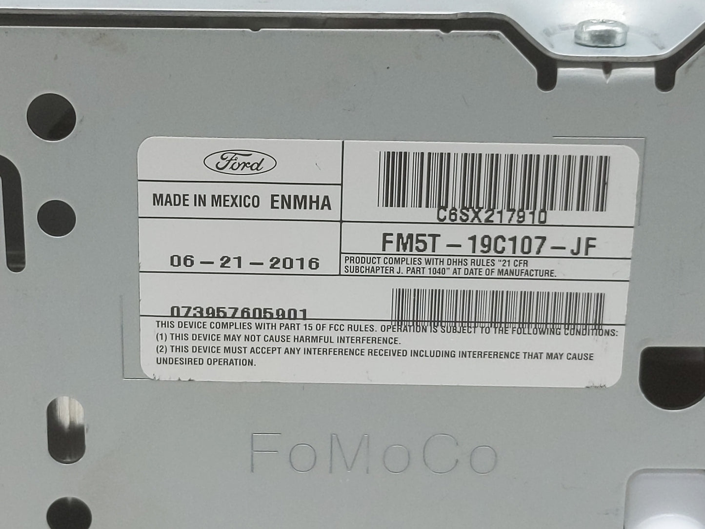 2016 Ford Focus Radio AM FM Cd Player Receiver Replacement P/N:FM5T-19C107-JF Fits OEM Used Auto Parts - Oemusedautoparts1.c