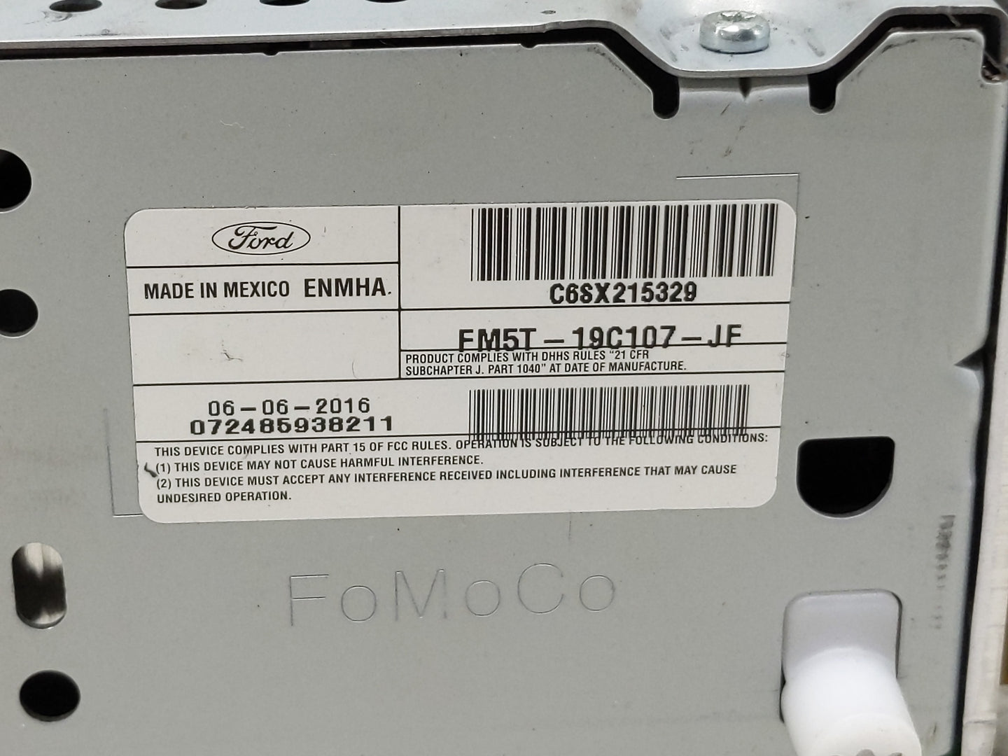 2016 Ford Focus Radio AM FM Cd Player Receiver Replacement P/N:FM5T-19C107-JF Fits OEM Used Auto Parts - Oemusedautoparts1.c