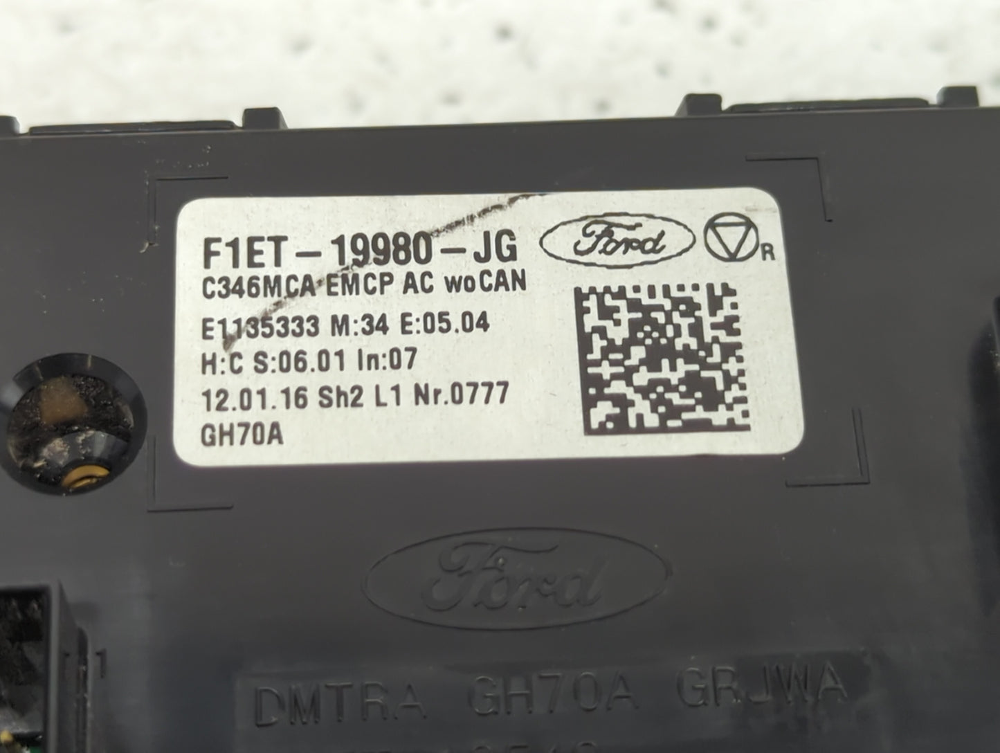 2015-2018 Ford Focus Climate Control Module Temperature AC/Heater Replacement P/N:F1ET-19980-JG Fits Fits 2015 2016 2017 201