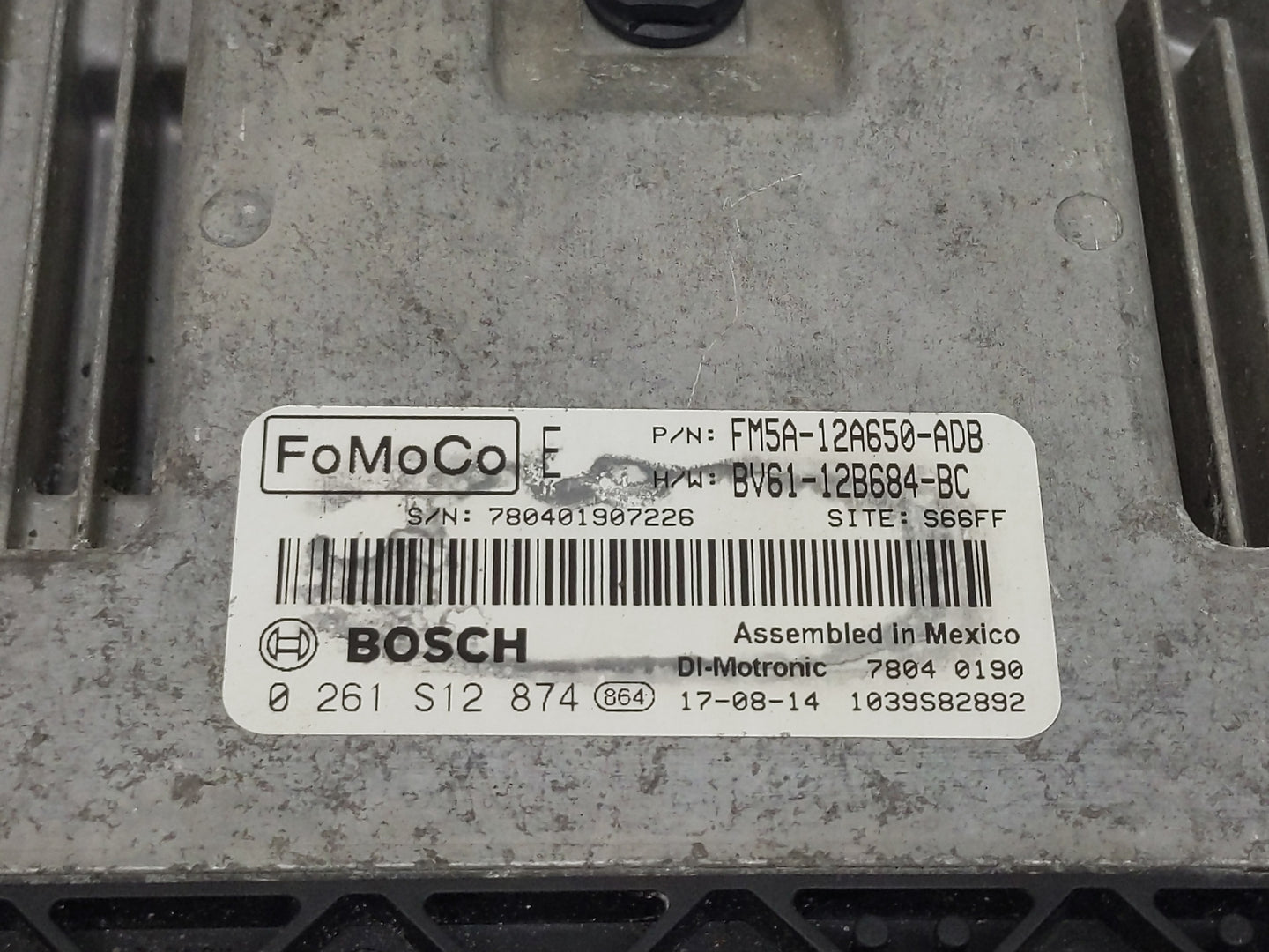 2013-2018 Ford Focus PCM Engine Control Computer ECU ECM PCU OEM P/N:FM5A-12A650-ADB 0 261 S12 874 Fits OEM Used Auto Parts 
