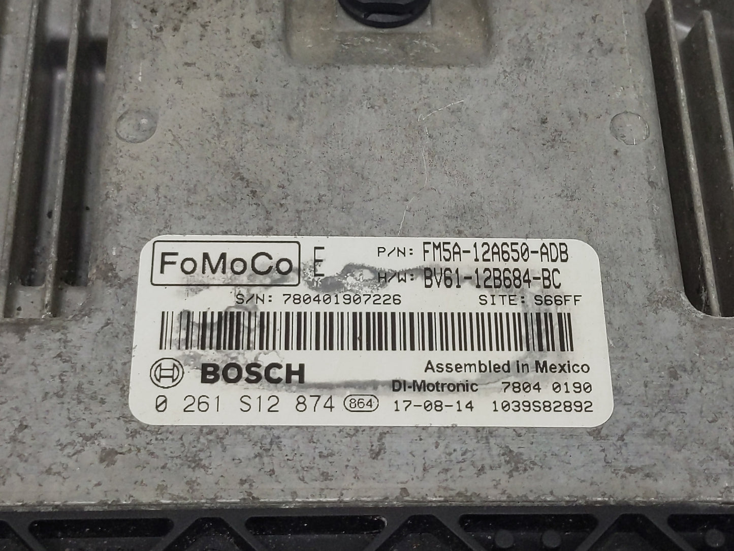 2013-2018 Ford Focus PCM Engine Control Computer ECU ECM PCU OEM P/N:FM5A-12A650-ADB 0 261 S12 874 Fits OEM Used Auto Parts 