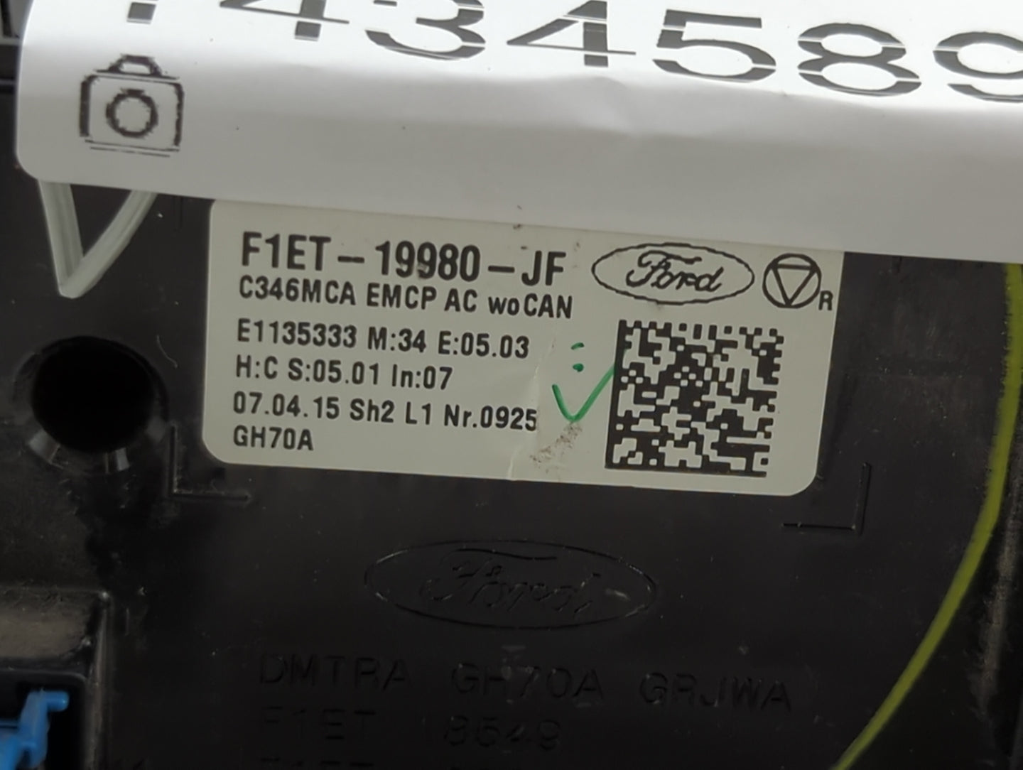 2015-2018 Ford Focus Climate Control Module Temperature AC/Heater Replacement P/N:F1ET-19980-JF Fits Fits 2015 2016 2017 201