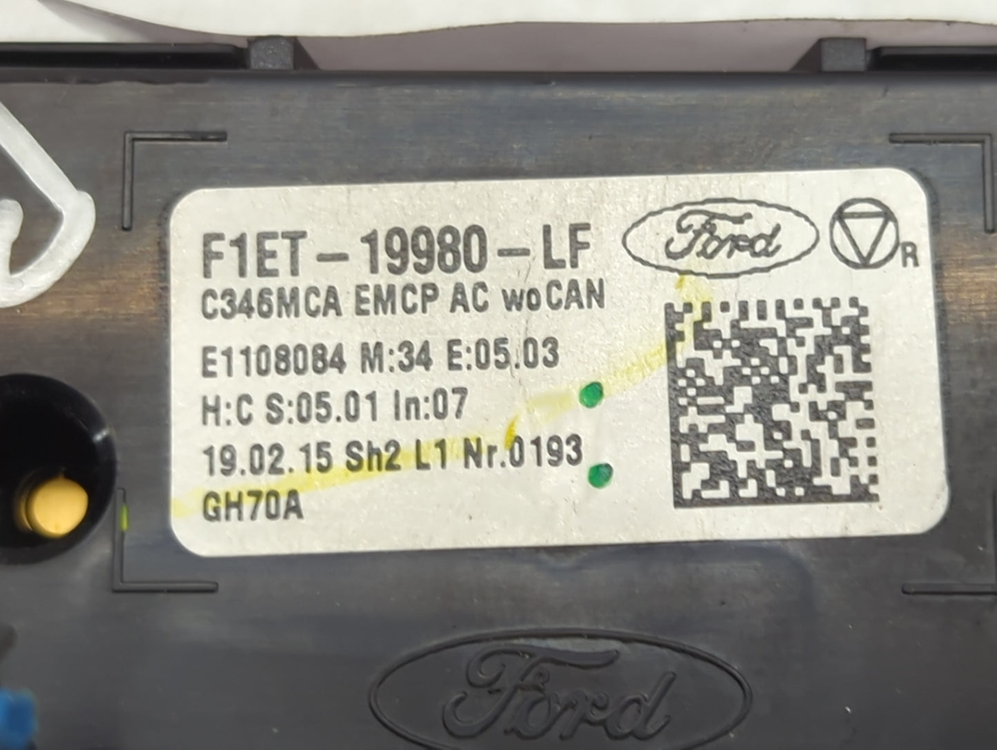 2015-2018 Ford Focus Climate Control Module Temperature AC/Heater Replacement P/N:F1ET-19980-LF Fits Fits 2015 2016 2017 201