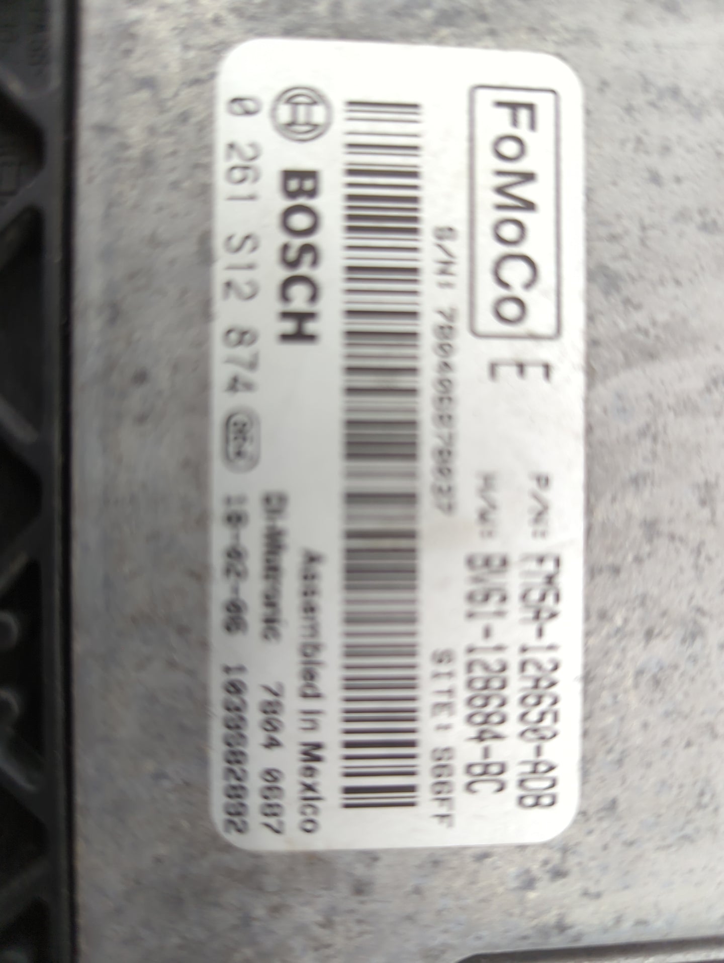 2013-2018 Ford Focus PCM Engine Control Computer ECU ECM PCU OEM P/N:0261S12874 BV61-12B684-BC Fits OEM Used Auto Parts - Oe