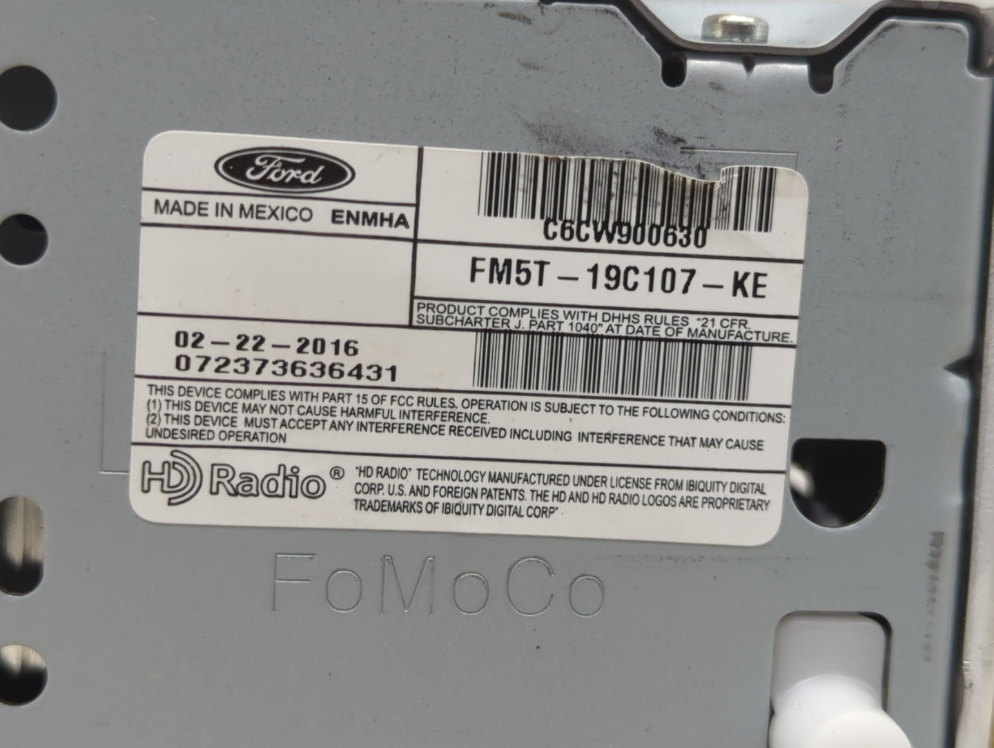 2016-2018 Ford Focus Radio AM FM Cd Player Receiver Replacement P/N:FM5T-19C107-KE C6CW900630 Fits Fits 2016 2017 2018 OEM U