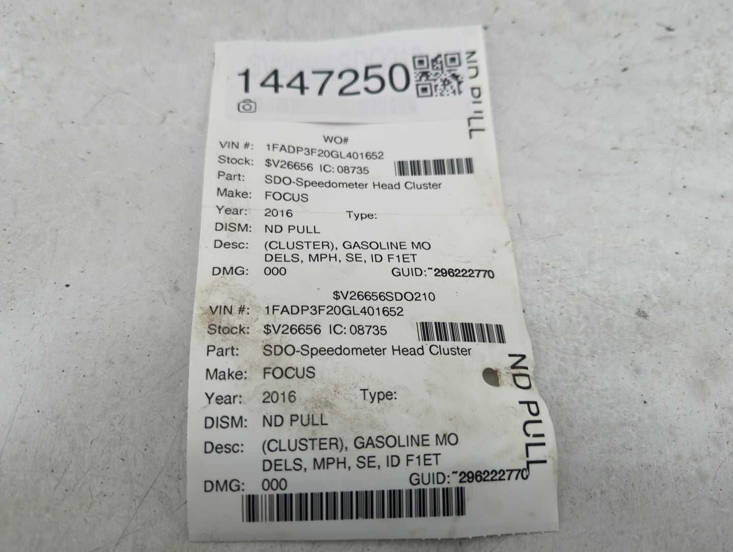 2016 Ford Focus Instrument Cluster Speedometer Gauges P/N:F1ET-10849-CTK Fits OEM Used Auto Parts - Oemusedautoparts1.com