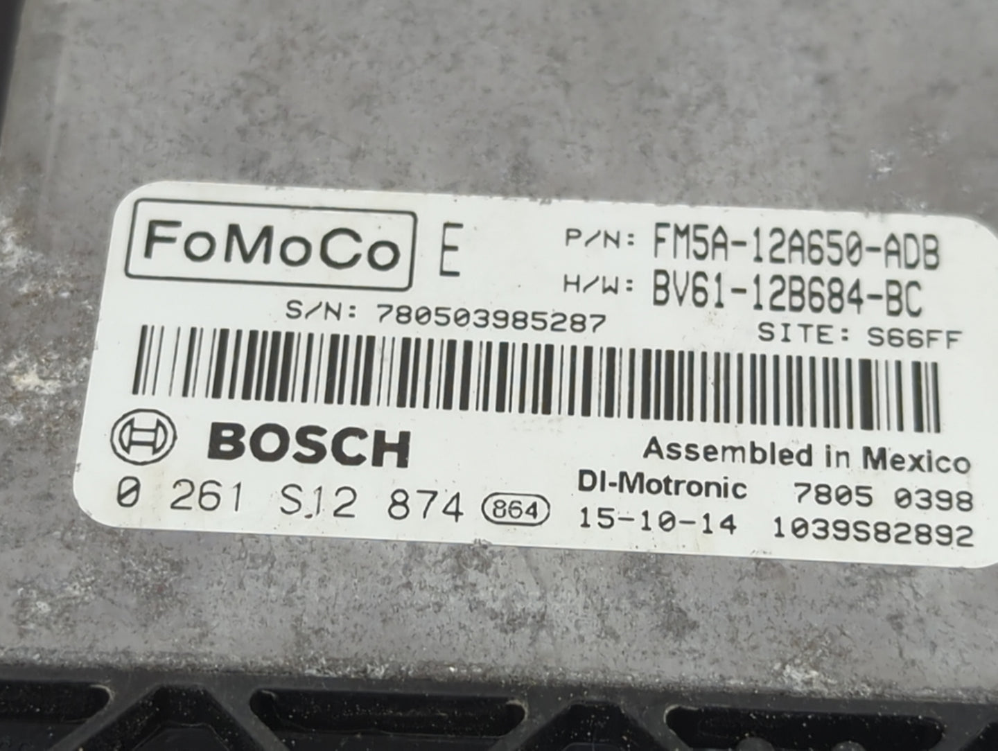 2013-2018 Ford Focus PCM Engine Control Computer ECU ECM PCU OEM P/N:FM5A-12A650-ADB BV61-12B684-BC Fits OEM Used Auto Parts
