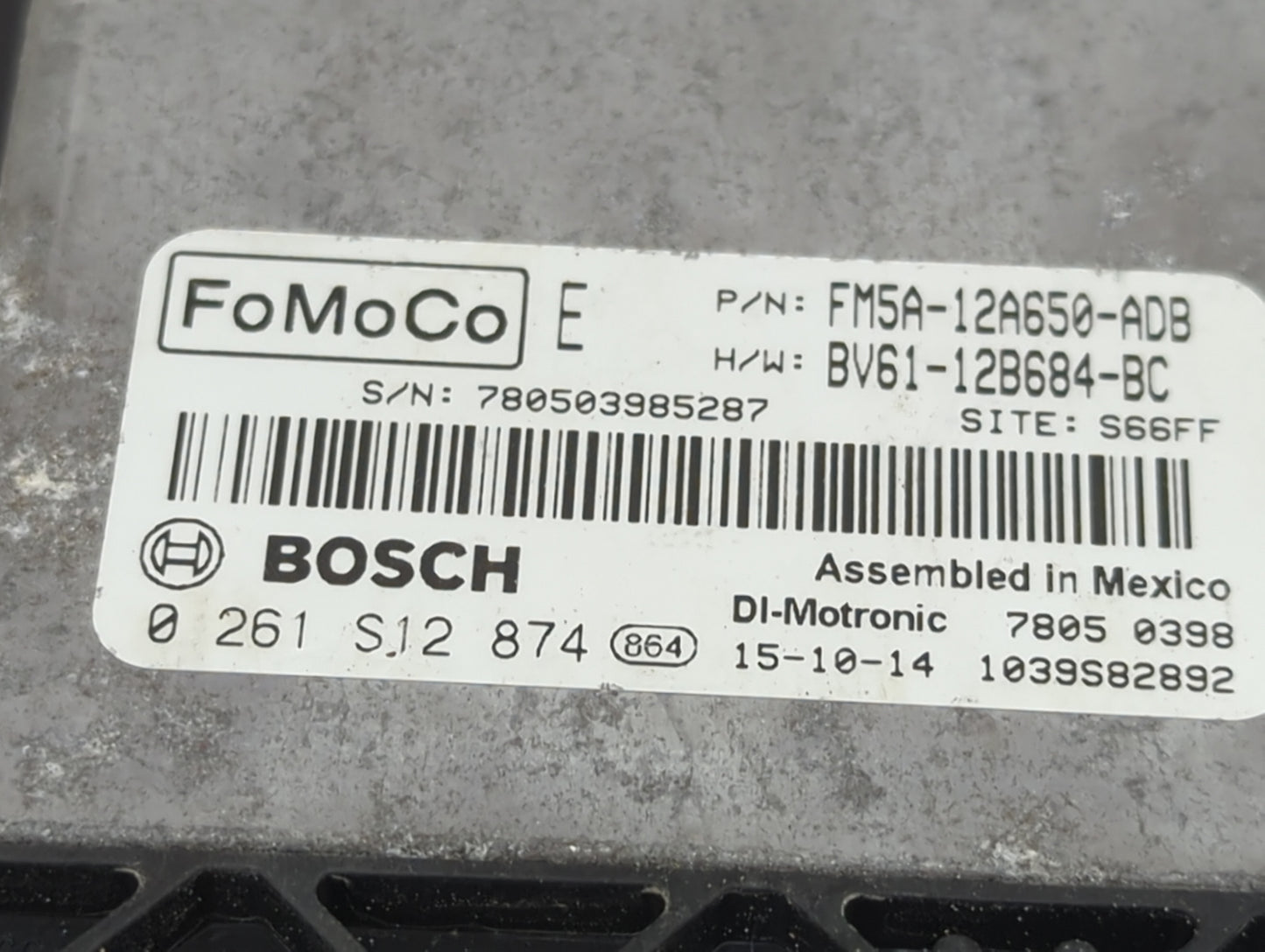 2013-2018 Ford Focus PCM Engine Control Computer ECU ECM PCU OEM P/N:FM5A-12A650-ADB BV61-12B684-BC Fits OEM Used Auto Parts