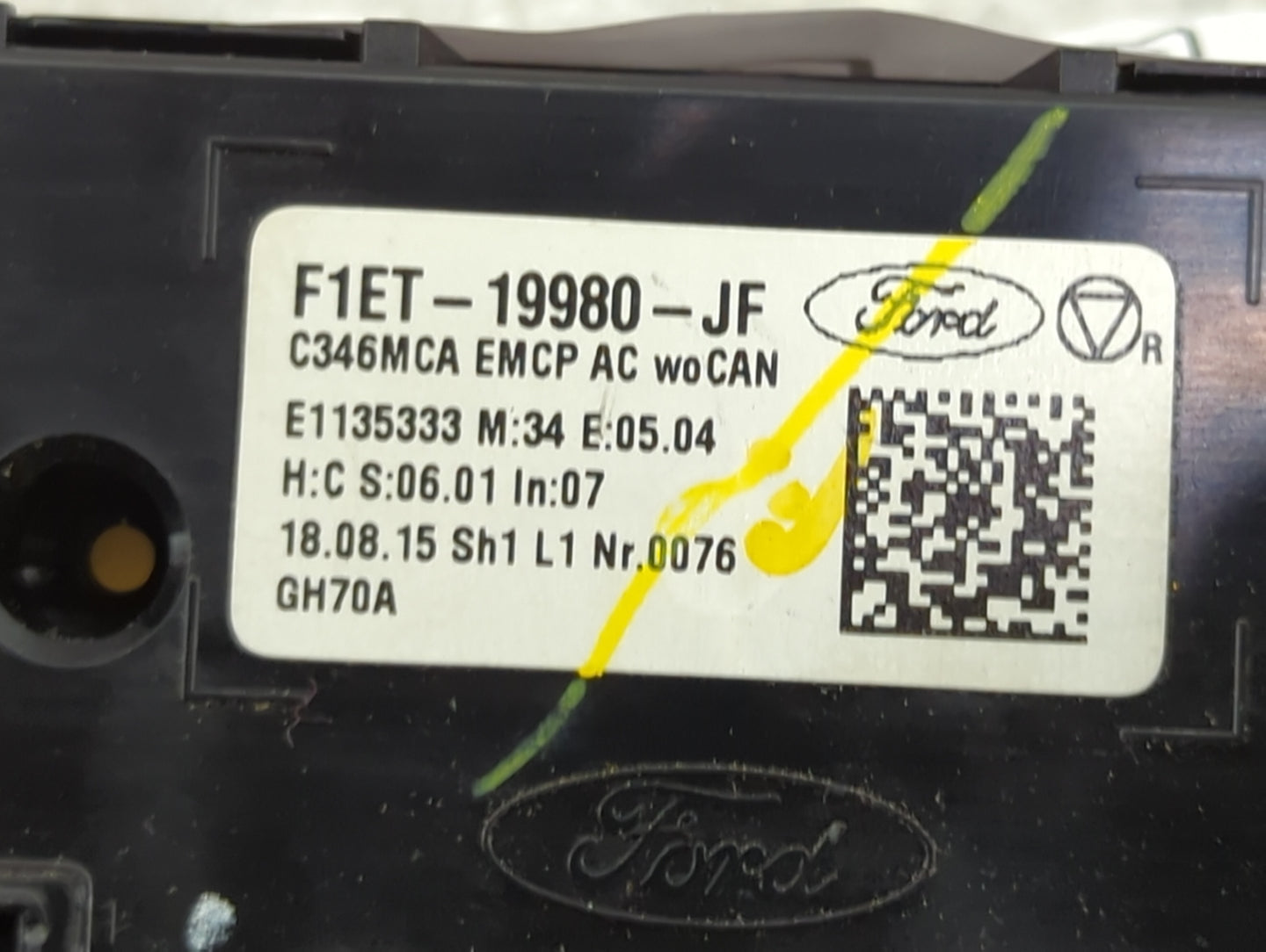 2015-2018 Ford Focus Climate Control Module Temperature AC/Heater Replacement P/N:F1ET-19980-JF Fits Fits 2015 2016 2017 201