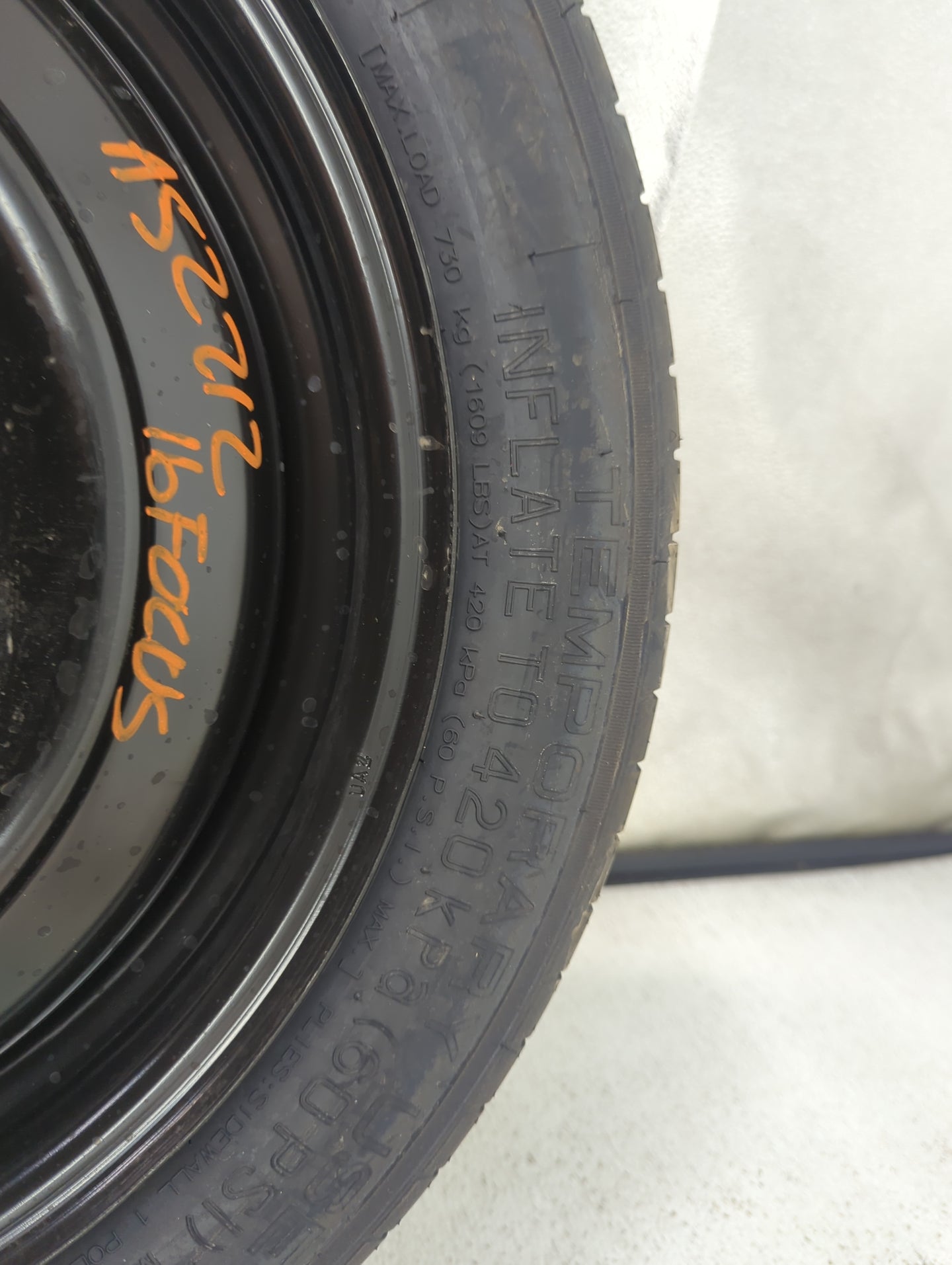 2012-2018 Ford Focus Spare Donut Tire Wheel Rim Oem 1462332 - Oemusedautoparts1.com