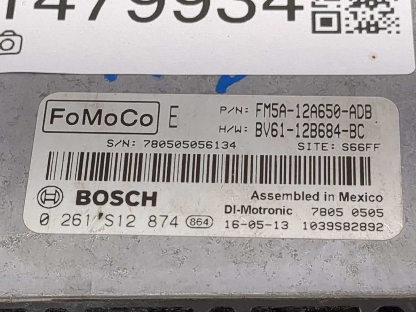 2013-2018 Ford Focus PCM Engine Control Computer ECU ECM PCU OEM P/N:FM5A-12A650-ADB BV61-12B684-BC Fits OEM Used Auto Parts