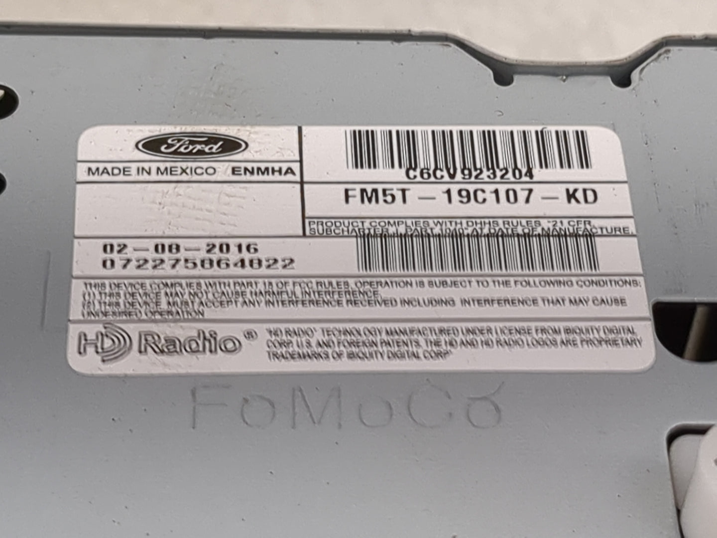 2015-2016 Ford Focus Radio AM FM Cd Player Receiver Replacement P/N:FM5T-19C107-KD C6CV923204 Fits Fits 2015 2016 OEM Used A