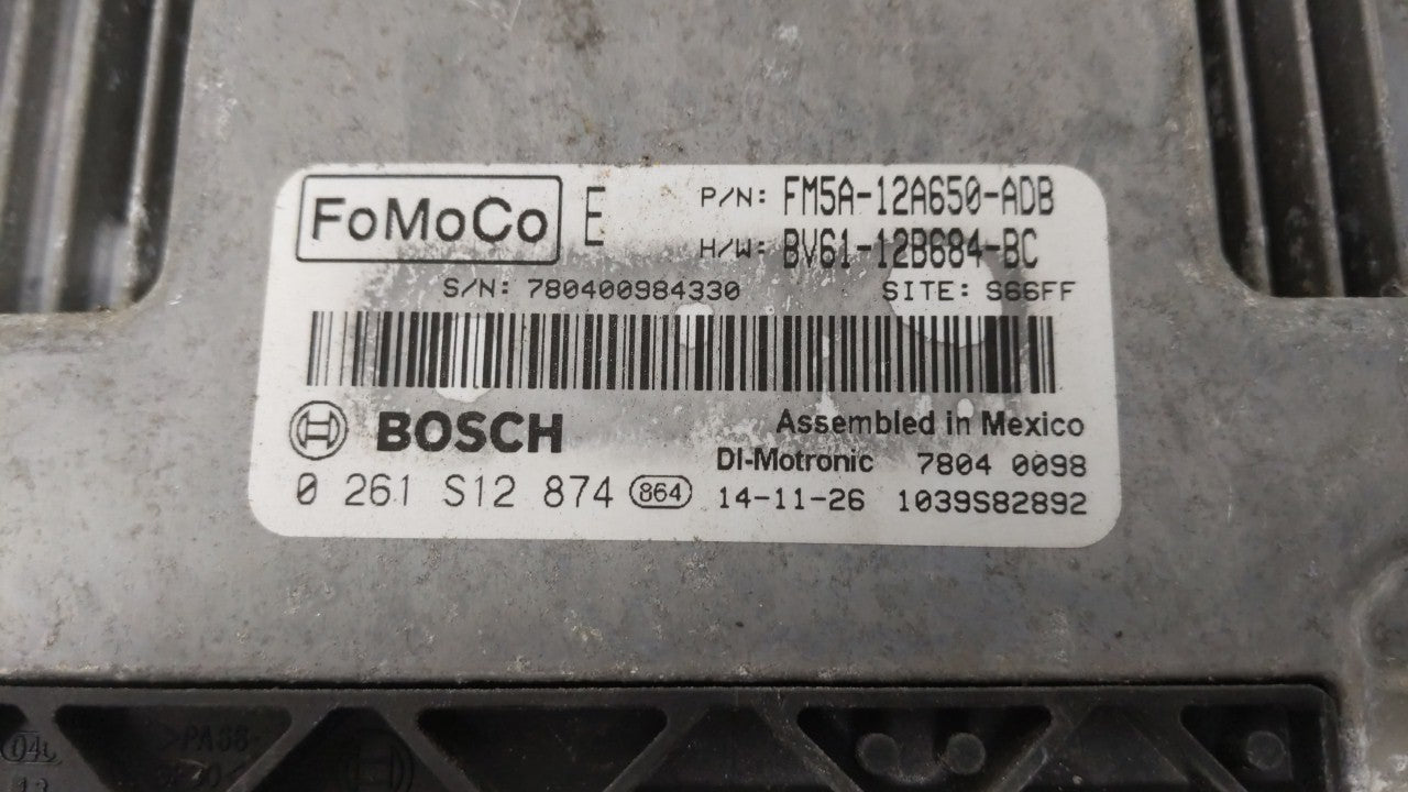 2014-2016 Ford Focus PCM Engine Control Computer ECU ECM PCU OEM P/N:FM5A-12A650-ADB BV61-12B684-BC Fits Fits 2014 2015 2016
