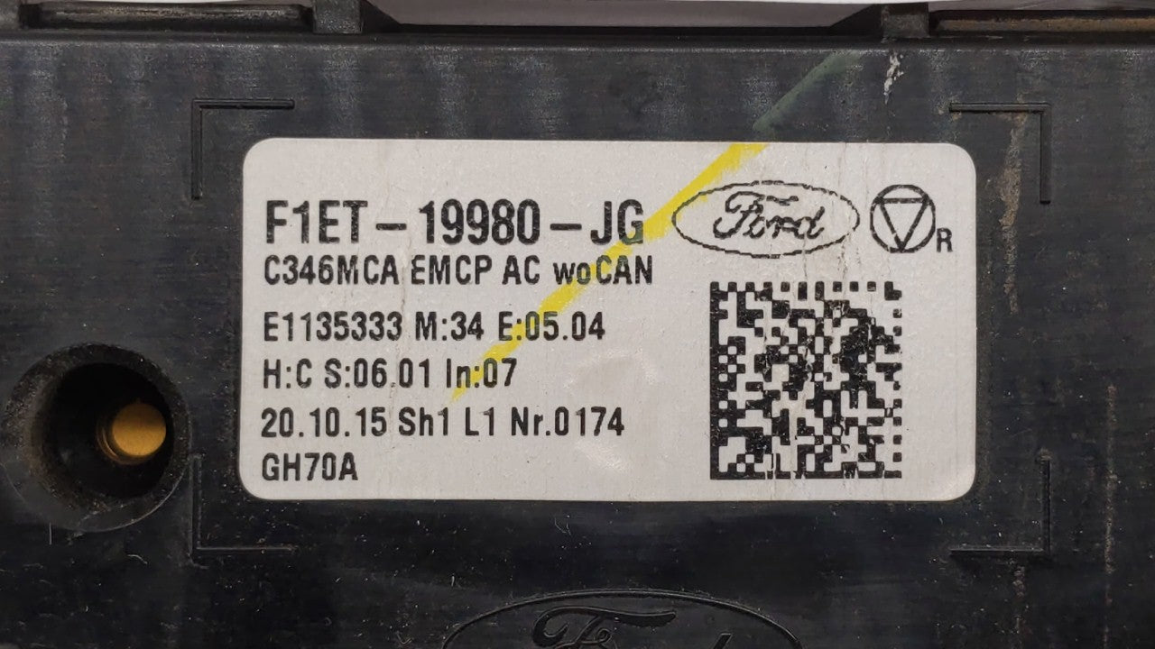 2015-2018 Ford Focus Climate Control Module Temperature AC/Heater Replacement P/N:F1ET-19980-LJ F1ET-19980-JF Fits OEM Used 