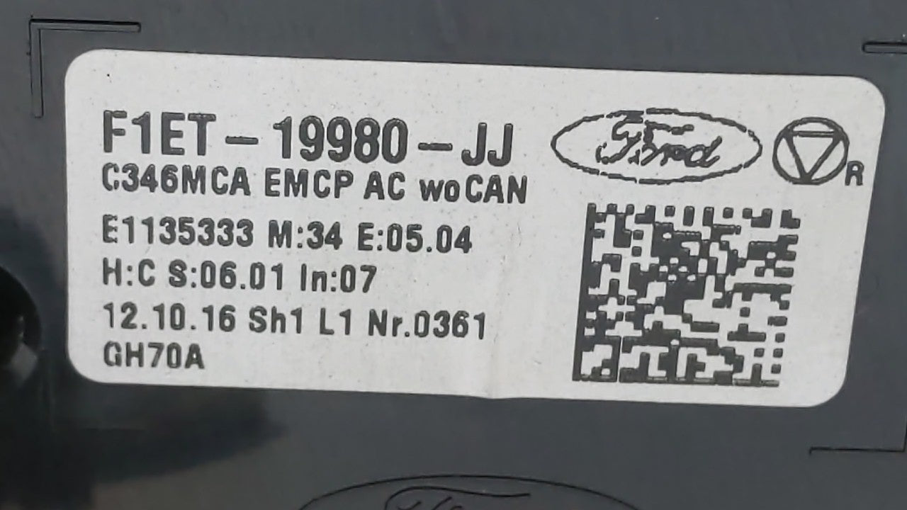 2015-2018 Ford Focus Climate Control Module Temperature AC/Heater Replacement P/N:F1ET-19980-LJ F1ET-19980-JF Fits OEM Used 