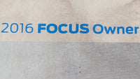 2016 Ford Focus Owners Manual Book Guide OEM Used Auto Parts - Oemusedautoparts1.com