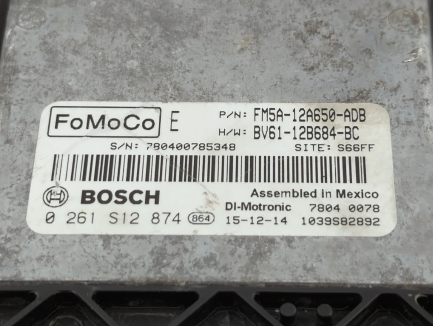 2013-2018 Ford Focus PCM Engine Control Computer ECU ECM PCU OEM P/N:DM5A-12A650-CA EMA-12A650-VA Fits OEM Used Auto Parts -