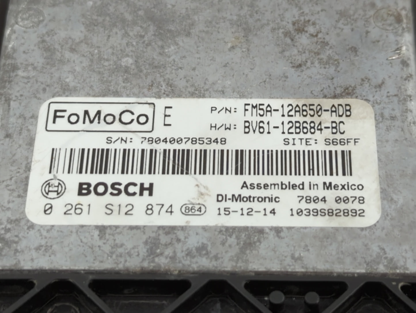 2013-2018 Ford Focus PCM Engine Control Computer ECU ECM PCU OEM P/N:DM5A-12A650-CA EMA-12A650-VA Fits OEM Used Auto Parts -