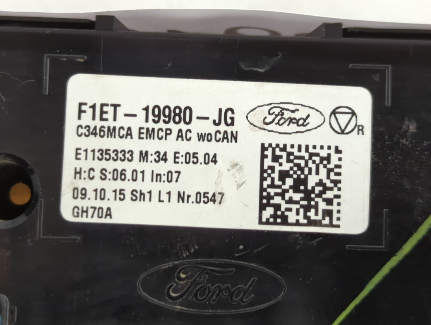 2015-2018 Ford Focus Climate Control Module Temperature AC/Heater Replacement P/N:F1ET-19980-JG F1ET-19980-LJ Fits OEM Used 