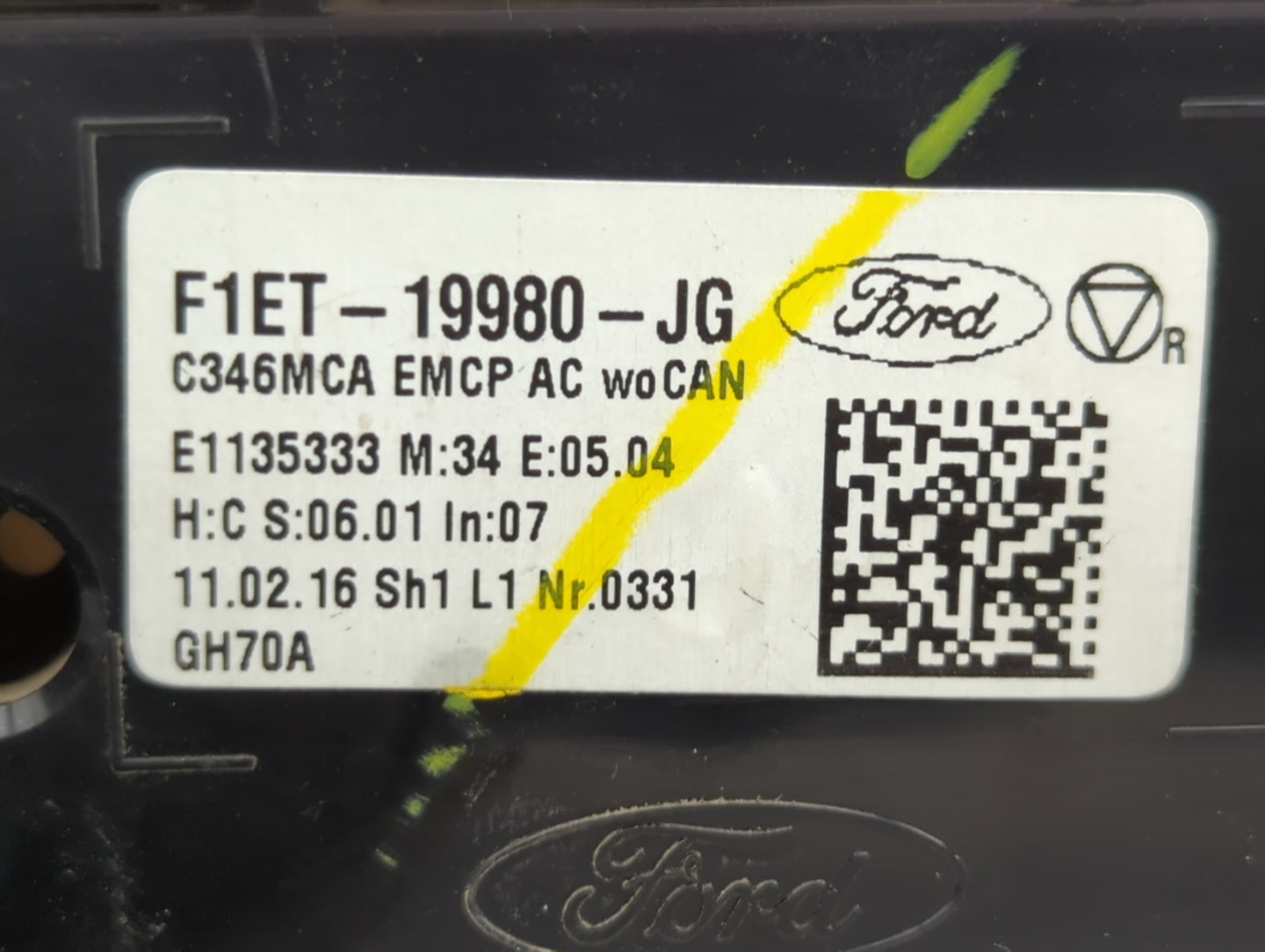 2015-2018 Ford Focus Climate Control Module Temperature AC/Heater Replacement P/N:F1ET-18K811-KD F1ET-18549 Fits OEM Used Au