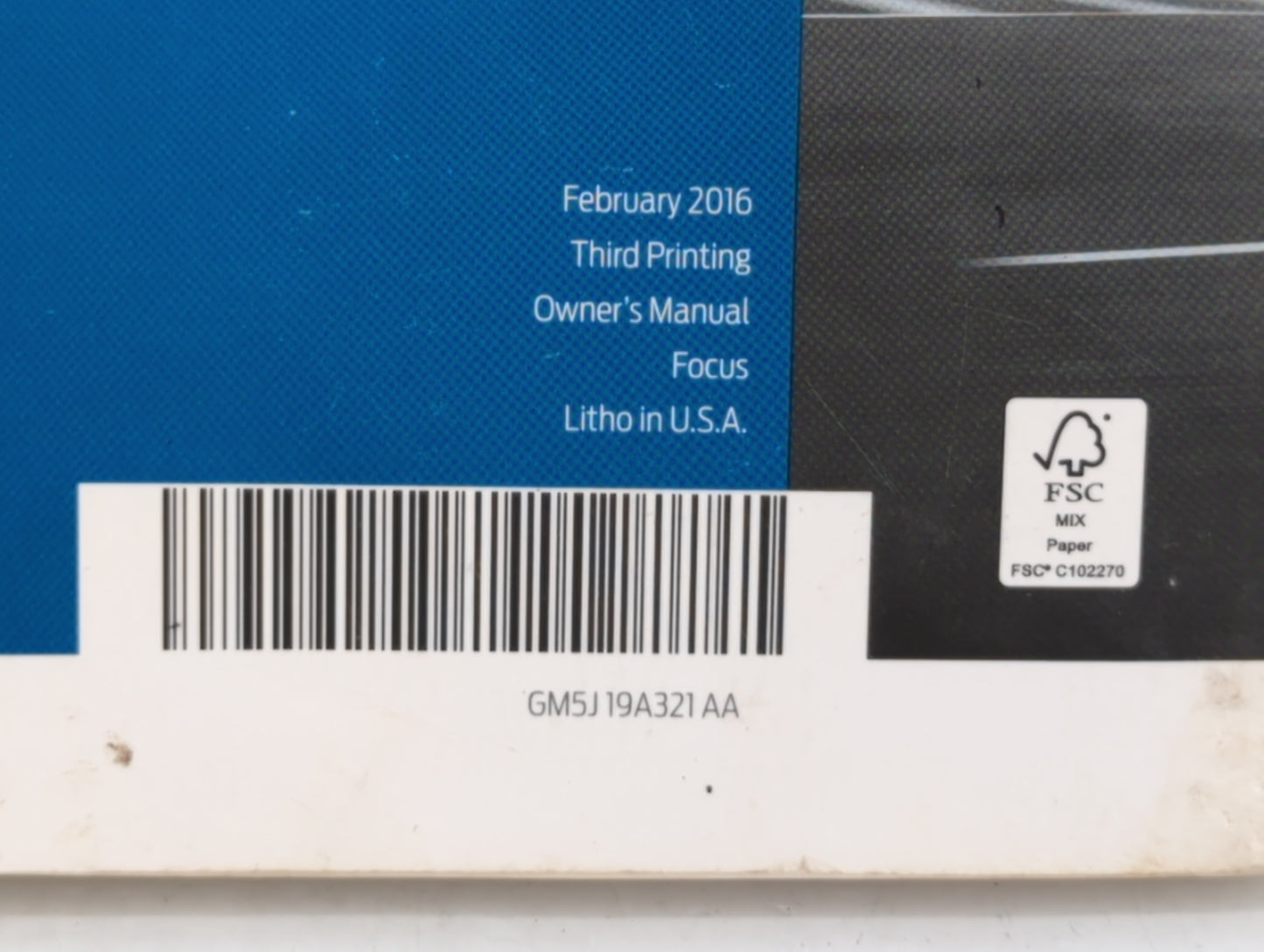 2016 Ford Focus Owners Manual Book Guide OEM Used Auto Parts - Oemusedautoparts1.com