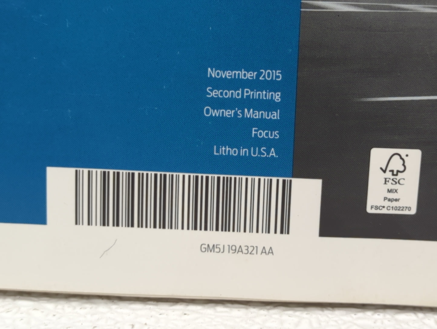 2016 Ford Focus Owners Manual Book Guide OEM Used Auto Parts - Oemusedautoparts1.com