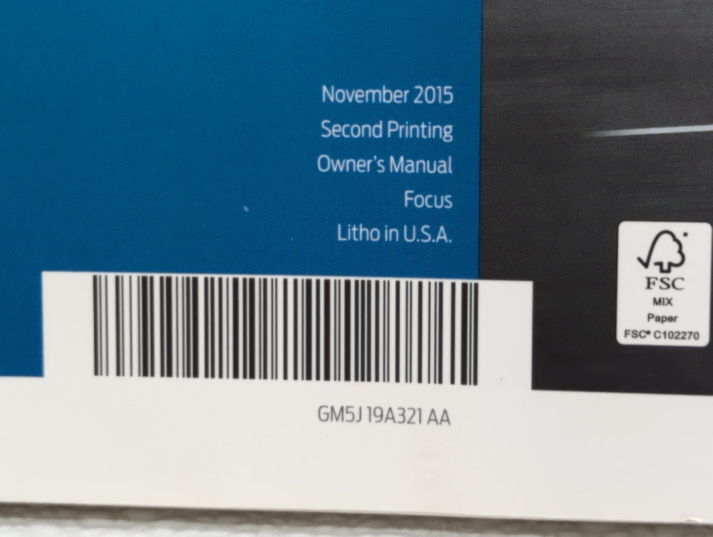 2016 Ford Focus Owners Manual Book Guide OEM Used Auto Parts - Oemusedautoparts1.com