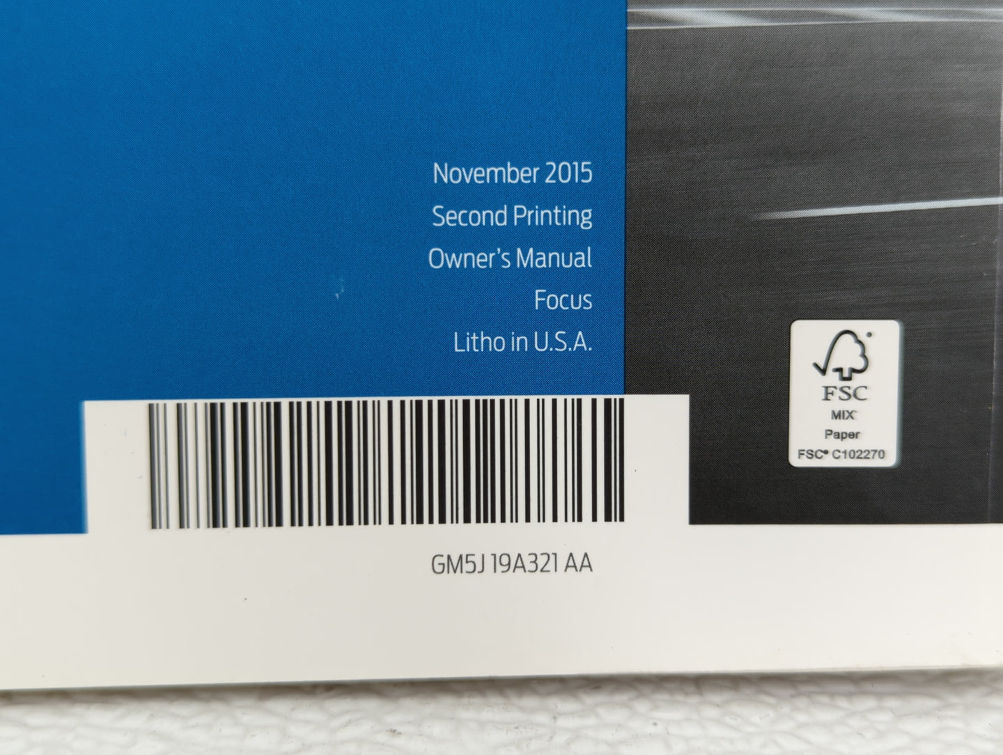 2016 Ford Focus Owners Manual Book Guide OEM Used Auto Parts - Oemusedautoparts1.com