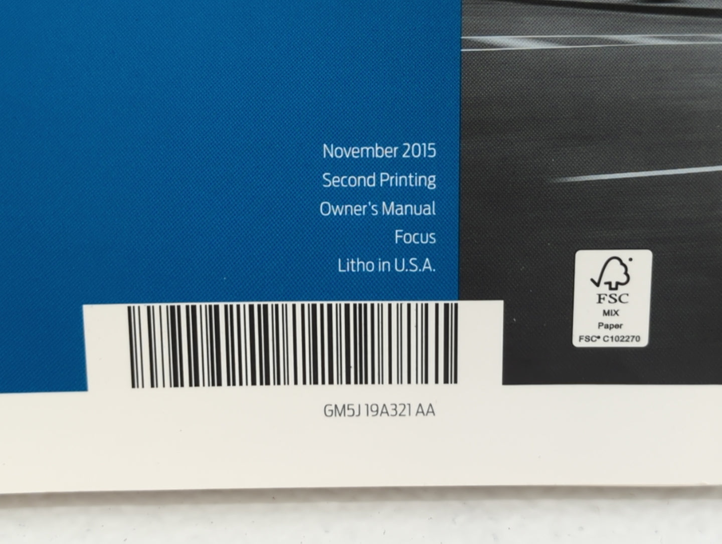 2016 Ford Focus Owners Manual Book Guide OEM Used Auto Parts - Oemusedautoparts1.com