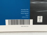 2016 Ford Focus Owners Manual Book Guide OEM Used Auto Parts - Oemusedautoparts1.com