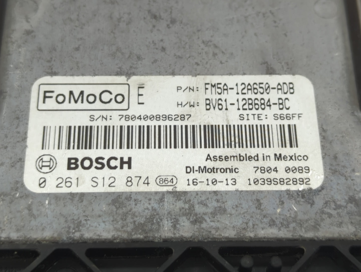 2014-2016 Ford Focus PCM Engine Control Computer ECU ECM PCU OEM P/N:FM5A-12A650-ADB 0 261 S12 874 Fits Fits 2014 2015 2016 