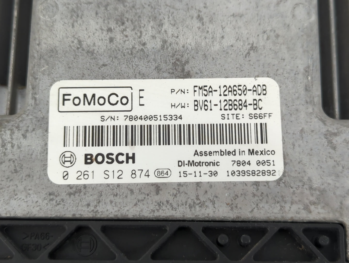 2013-2018 Ford Focus PCM Engine Control Computer ECU ECM PCU OEM P/N:FM5A-12A650-ADB 0 261 S12 874 Fits OEM Used Auto Parts 