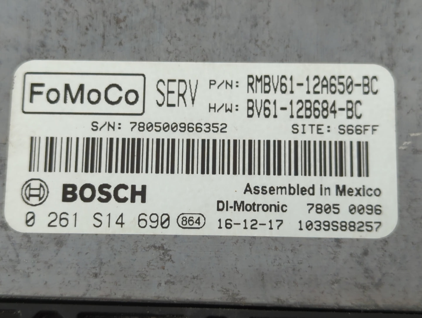 2013-2018 Ford Focus PCM Engine Control Computer ECU ECM PCU OEM P/N:BV61-12B684-BC RMV61-12A650-BC Fits OEM Used Auto Parts