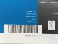 2016 Ford Focus Owners Manual Book Guide P/N:GM5J 19A321 AA OEM Used Auto Parts - Oemusedautoparts1.com