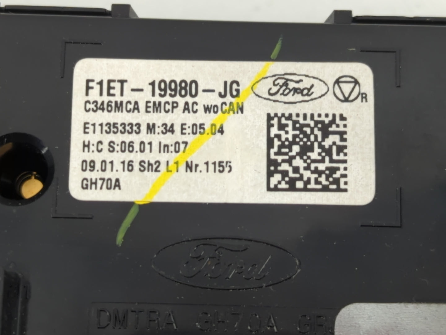2015-2018 Ford Focus Climate Control Module Temperature AC/Heater Replacement P/N:F1ET-19980-JG Fits Fits 2015 2016 2017 201