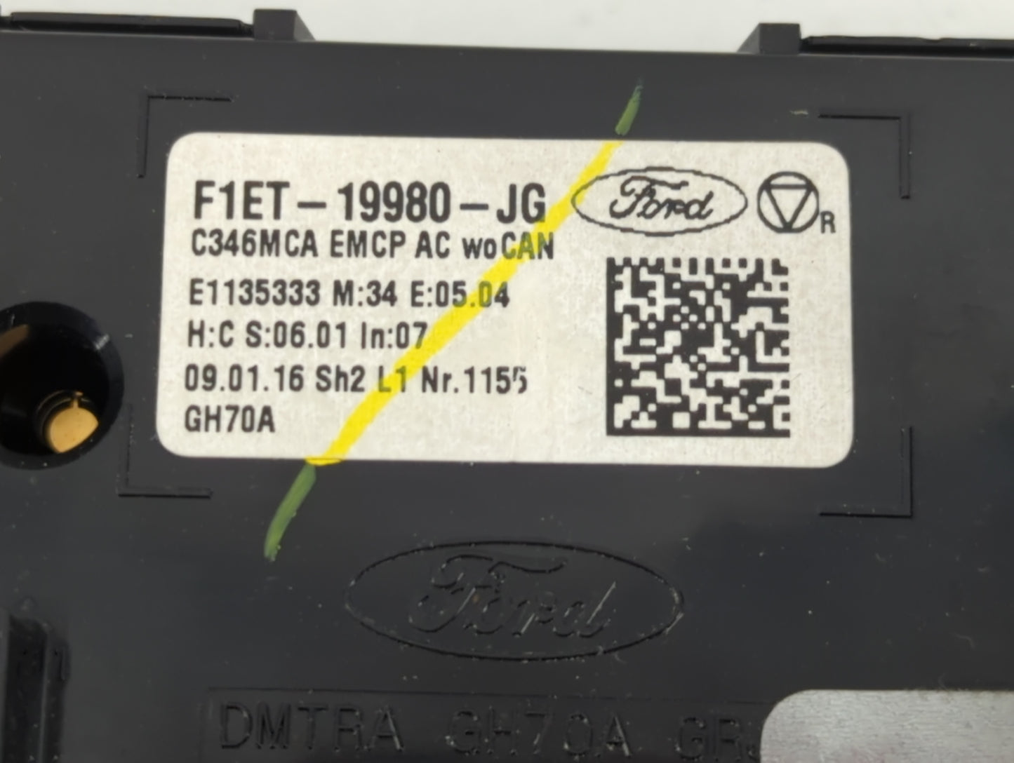 2015-2018 Ford Focus Climate Control Module Temperature AC/Heater Replacement P/N:F1ET-19980-JG Fits Fits 2015 2016 2017 201