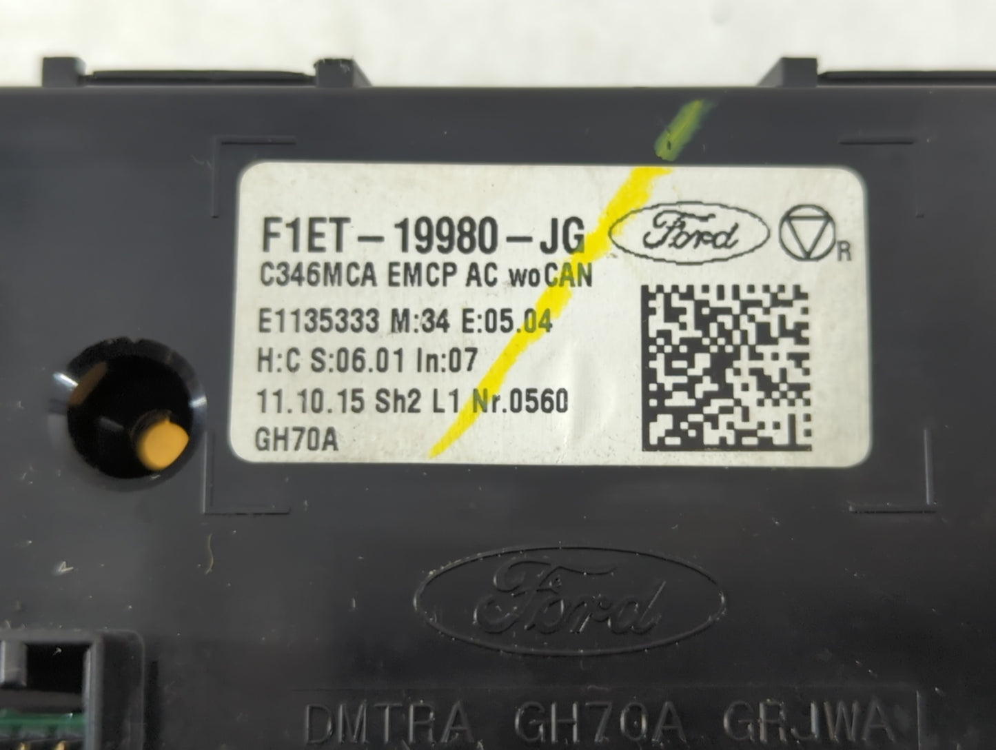 2015-2018 Ford Focus Climate Control Module Temperature AC/Heater Replacement P/N:F1ET-19980-JG Fits Fits 2015 2016 2017 201