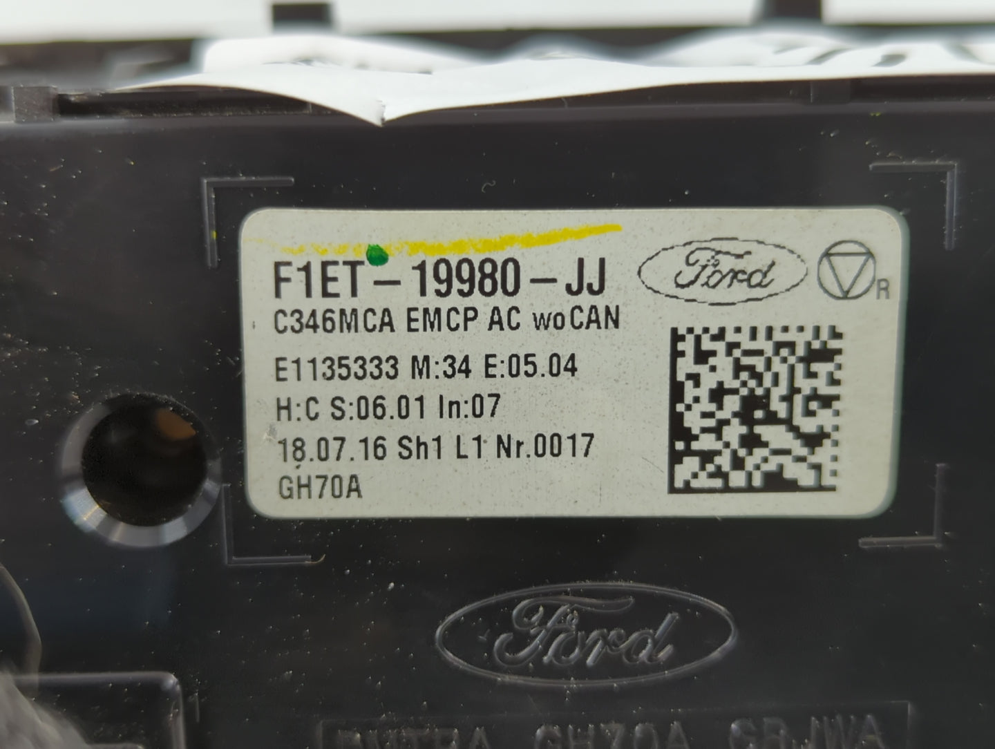2015-2018 Ford Focus Climate Control Module Temperature AC/Heater Replacement P/N:F1ET-19980-JJ Fits Fits 2015 2016 2017 201