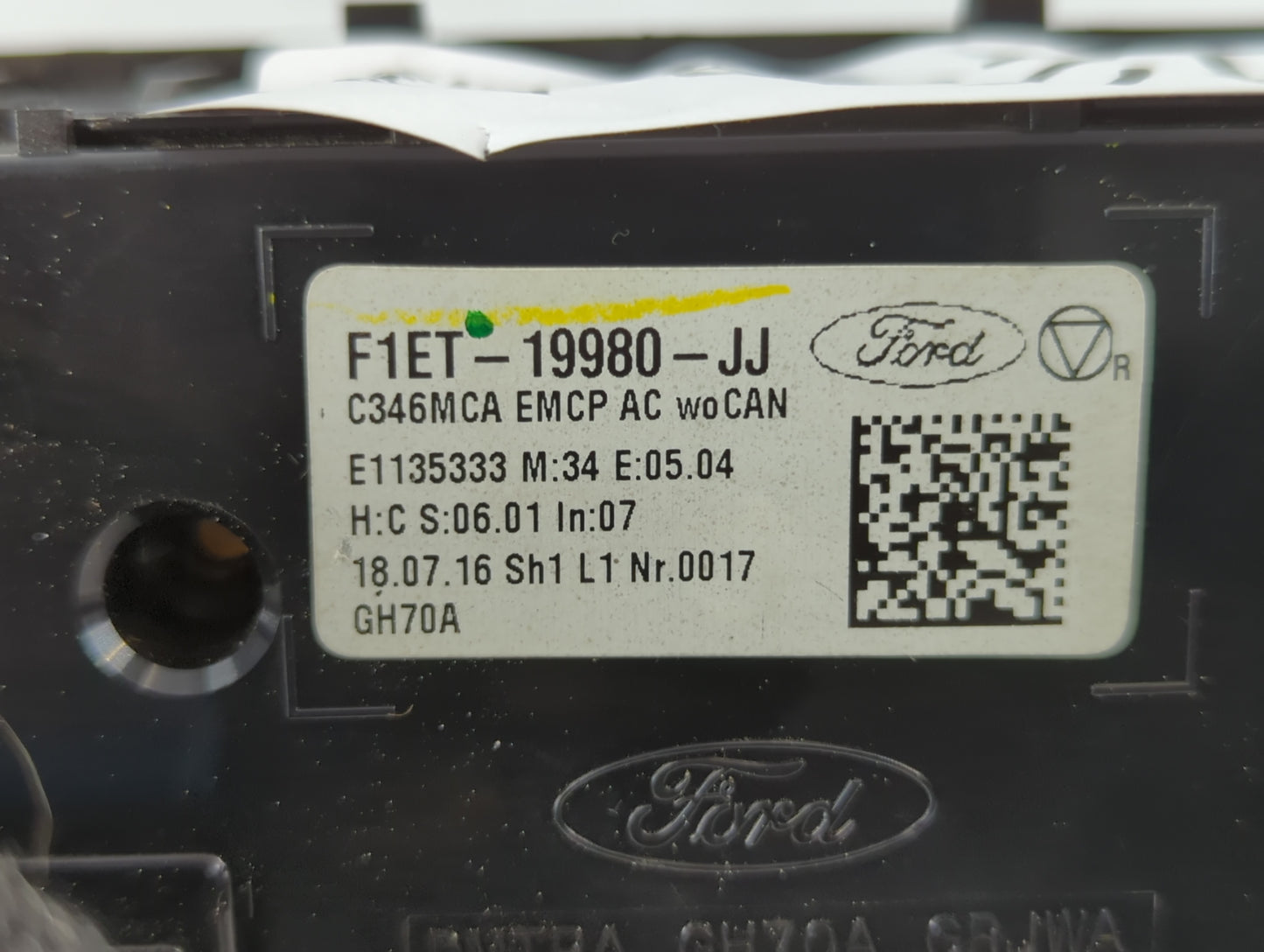 2015-2018 Ford Focus Climate Control Module Temperature AC/Heater Replacement P/N:F1ET-19980-JJ Fits Fits 2015 2016 2017 201