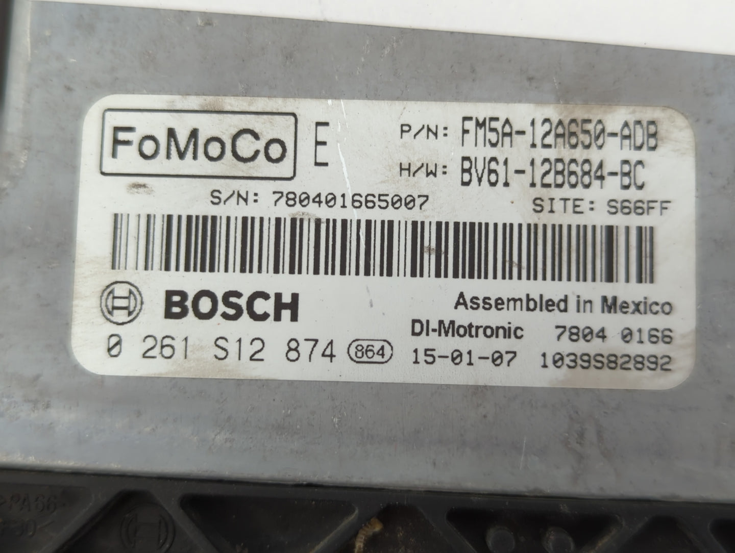 2013-2018 Ford Focus PCM Engine Control Computer ECU ECM PCU OEM P/N:0 261 S12 874 BV61-12B684-BC Fits OEM Used Auto Parts -