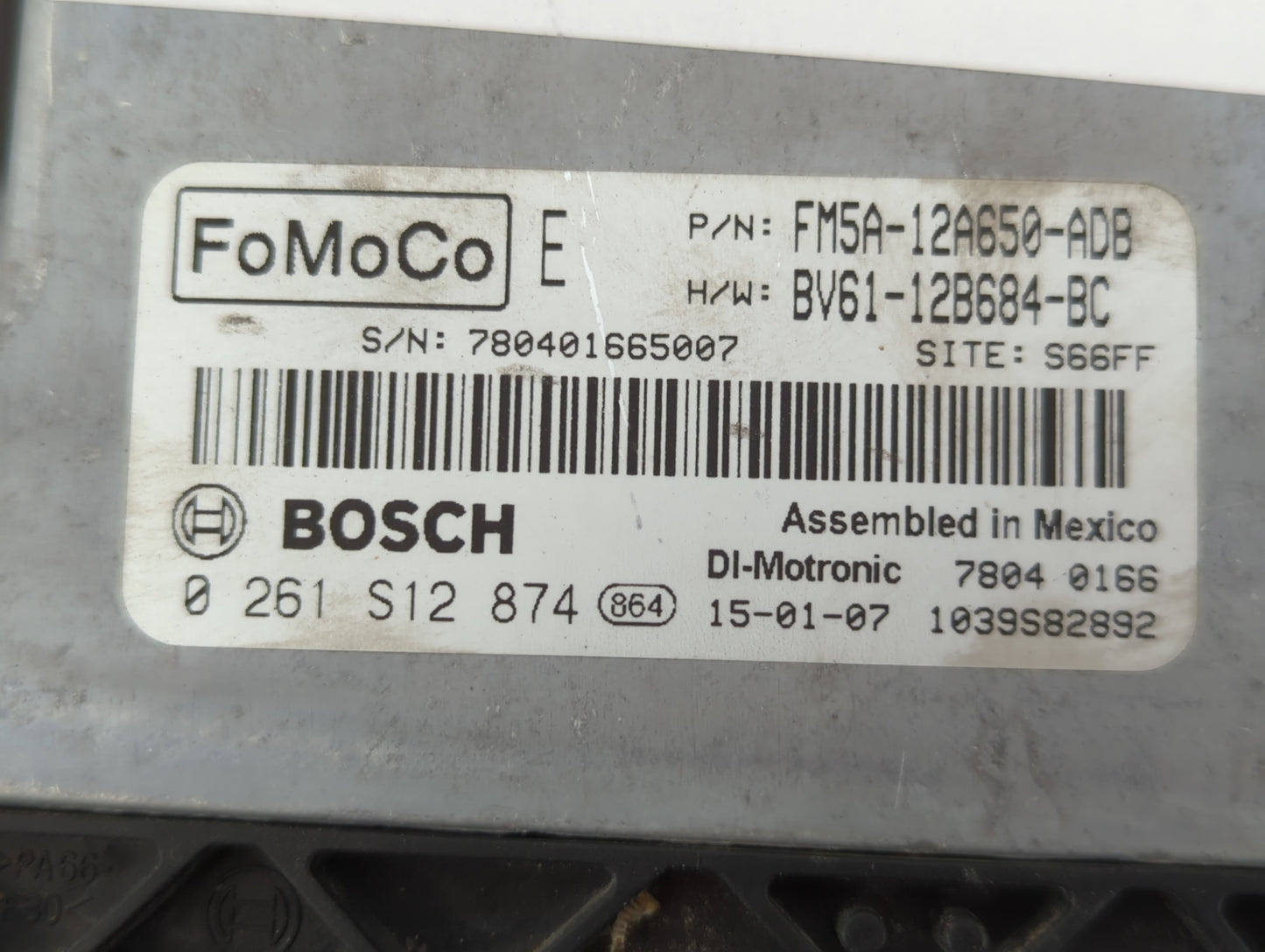 2013-2018 Ford Focus PCM Engine Control Computer ECU ECM PCU OEM P/N:0 261 S12 874 BV61-12B684-BC Fits OEM Used Auto Parts -