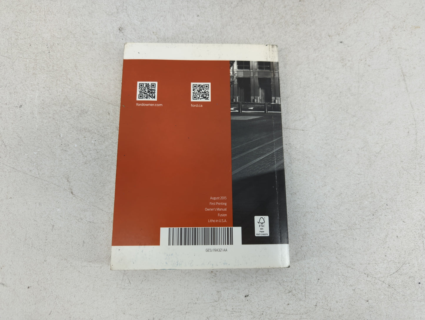 2016 Ford Fusion Owners Manual Book Guide P/N:GE5J 19A321 AA OEM Used Auto Parts - Oemusedautoparts1.com