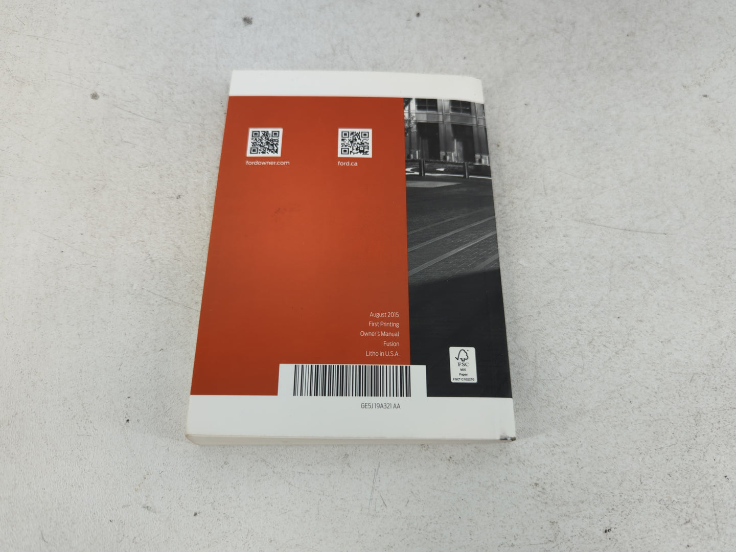 2016 Ford Fusion Owners Manual Book Guide P/N:GE5J 19A321 AA OEM Used Auto Parts - Oemusedautoparts1.com