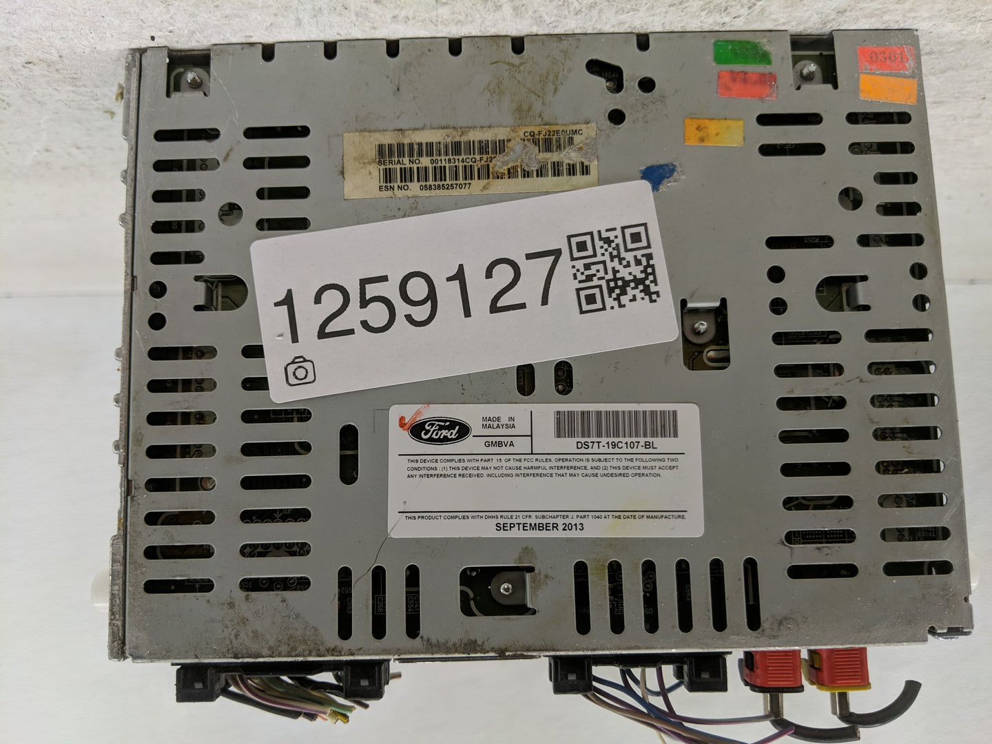 2016 Ford Fusion Radio AM FM Cd Player Receiver Replacement P/N:DS7T-19C107-BL Fits OEM Used Auto Parts - Oemusedautoparts1.
